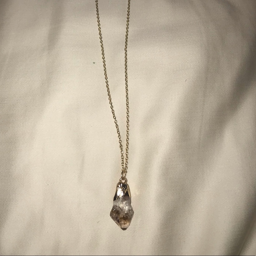 Purple Crystal Golden Necklace